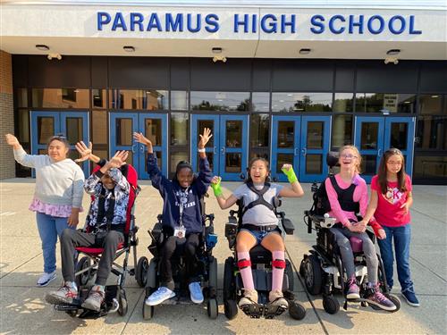 Paramus High School students cheering and happy